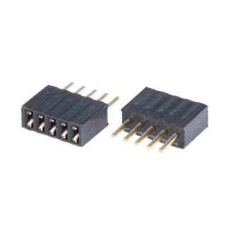 HARWIN M52 Series Straight Through Hole PCB Socket 5-Contact 1 Row 1.27 mm Pitch Solder M52-5000545