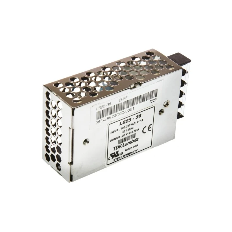 TDK-Lambda LS25-36 Switching Power Supply 36V DC, 750mA, 25W, Chassis Mount LS25-36
