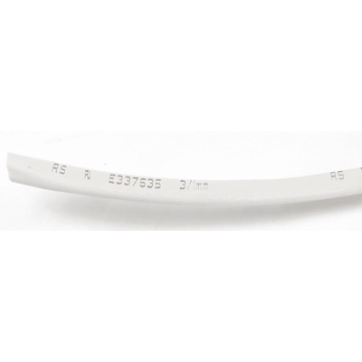 RS PRO Polyolefin Heat Shrink Tubing White 3 mm Sleeve Diameter x 10 m Length 3:1 Ratio 700-4554