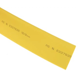 RS PRO Flexible Polyolefin Heat Shrink Tubing Yellow 18 mm Sleeve Diameter x 3 m Length 3:1 Shrink Ratio 700-4484