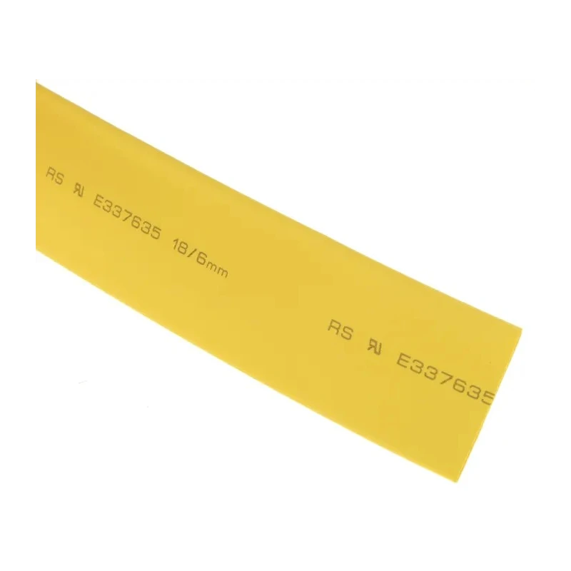 RS PRO Flexible Polyolefin Heat Shrink Tubing Yellow 18 mm Sleeve Diameter x 3 m Length 3:1 Shrink Ratio 700-4484