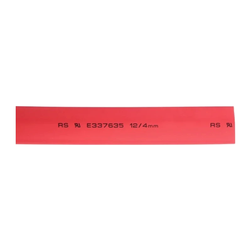 RS PRO Heat Shrink Tubing Red 12 mm Sleeve Diameter x 4 m Length Polyolefin Flame Retardant 3:1 Shrink Ratio 700-4526
