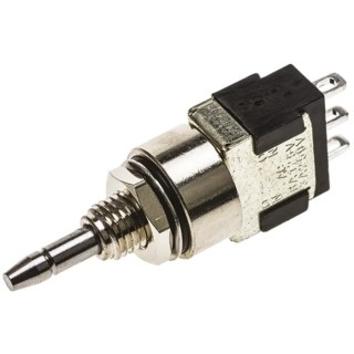 KNITTER-SWITCH MP Series Miniature Push Button Switch Latching Panel Mount 5.6 mm Cutout SPDT IP67 250 V ac MPE106D