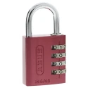 ABUS Combination Padlock Steel and Aluminium Weatherproof Safety Padlock 6mm Shackle Diameter, 40mm Body Width 145/40 Red