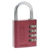 ABUS Combination Padlock Steel and Aluminium Weatherproof Safety Padlock 6mm Shackle Diameter, 40mm Body Width 145/40 Red