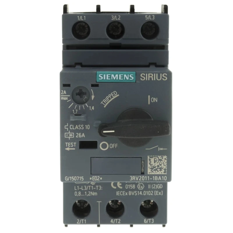 Siemens Motor Protection Circuit Breaker 3 Pole 1.4/2 A 690 V Magnetic Sensor IP20 3RV2011-1BA10