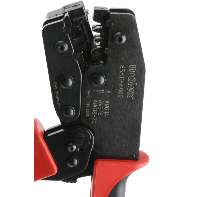 Molex Hand-Operated Crimp Tool 20 to 14 AWG, IPC/WHMA-A-620 Class 2, RoHS Certified 63811-6800
