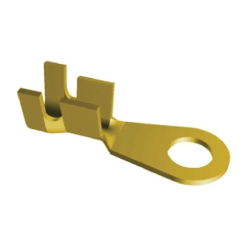 TE Connectivity Uninsulated Ring Terminal 4.3 mm Stud Size 18 AWG to 14 AWG Wire Size Yellow 160787-1