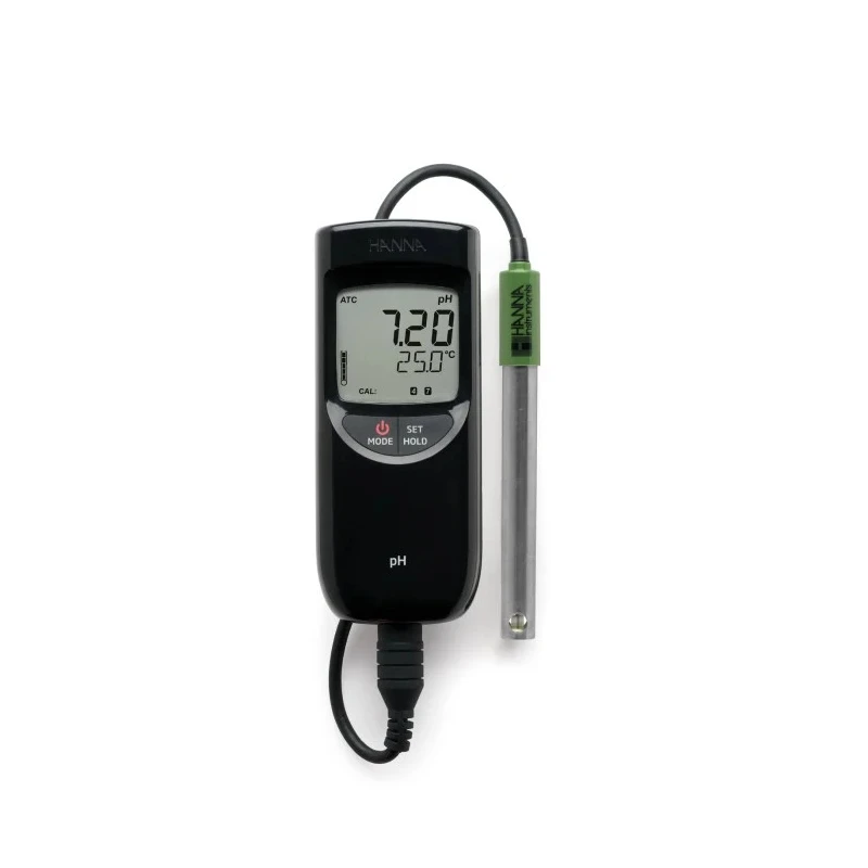Hanna Instruments Portable pH Meter with ±0.02 pH Accuracy, 0.01 pH Resolution, 16 pH Max, 105 °C Max HI-991001