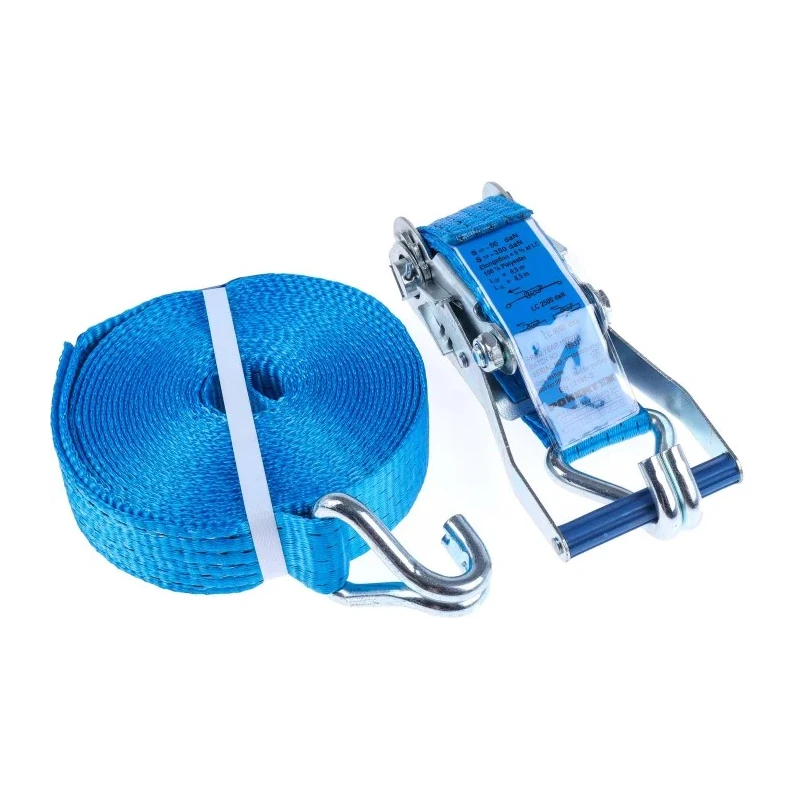 RS PRO 9 m Hook Ratchet Strap, 50mm Wide, 5000 kg Breaking Strain 729-3013