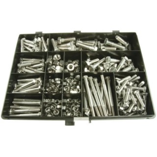 RS PRO Stainless Steel 395 Piece Hex Drive Screw Bolt Nut Kit 35mm to 100mm 701-3848