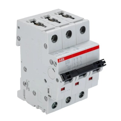 ABB Miniature Circuit Breaker 3-Pole 40A Type B 400V AC 10 kA Breaking Capacity System Pro M 2CDS253001R0405 S203-B40