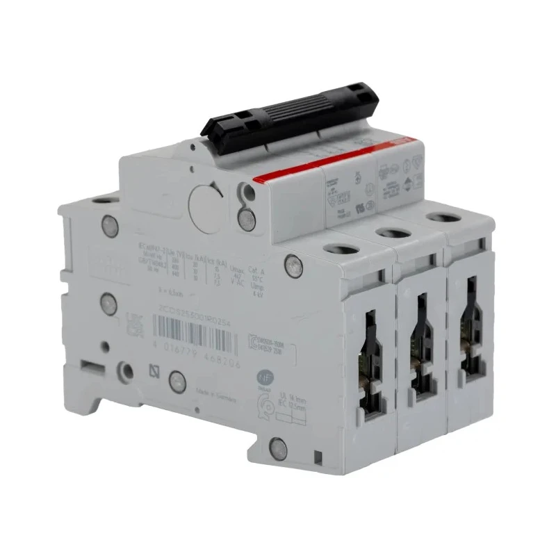 ABB System Pro M Compact S200 Miniature Circuit Breaker 3-Pole 25A Type C 400V AC 10kA Breaking 2CDS253001R0254 S203-C25