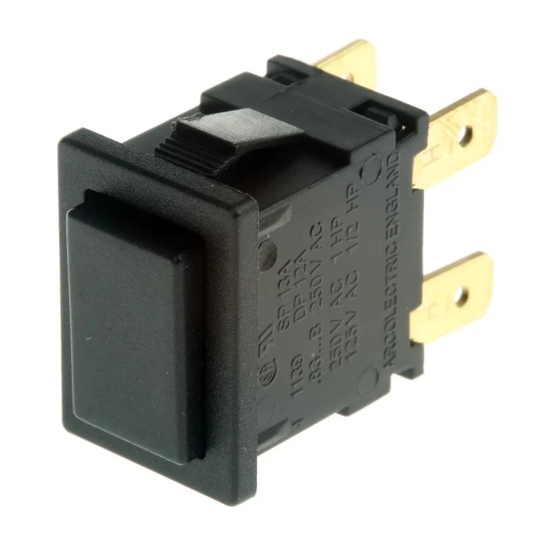 Arcolectric (Bulgin) Ltd 8300 Series Miniature Push Button Switch, Latching, Panel Mount, 12.9 mm Cutout, DPDT H8350ABAAAB