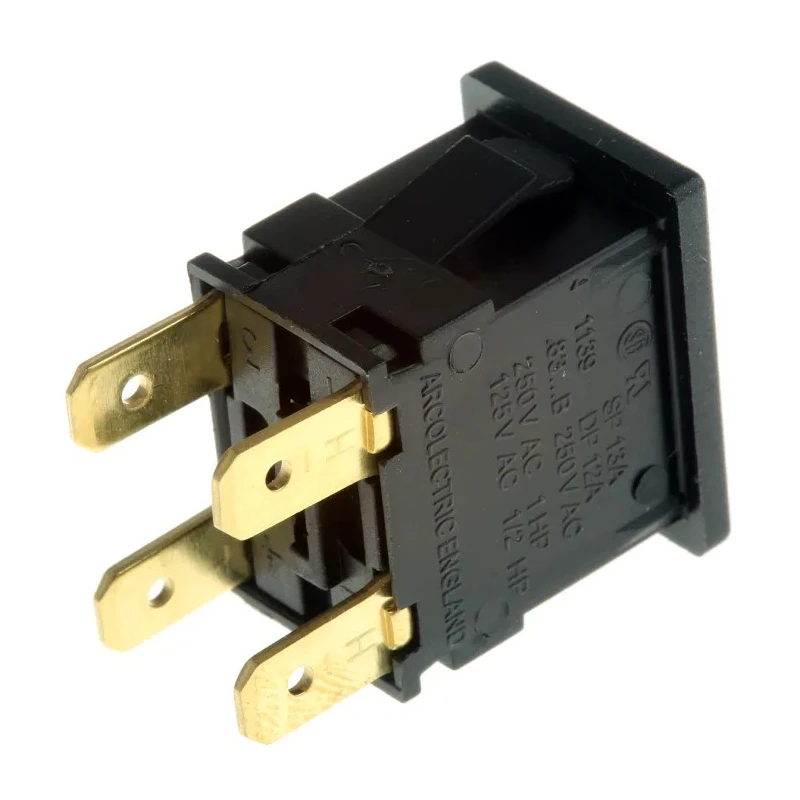 Arcolectric (Bulgin) Ltd 8300 Series Miniature Push Button Switch, Latching, Panel Mount, 12.9 mm Cutout, DPDT H8350ABAAAB