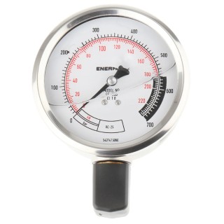 Enerpac 100 mm 1/2 in NPTF Stainless Steel Case Pressure Gauge 700 bar GF20B
