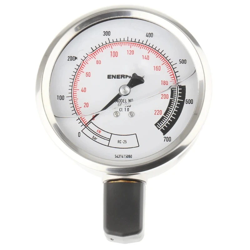 Enerpac 100 mm 1/2 in NPTF Stainless Steel Case Pressure Gauge 700 bar GF20B