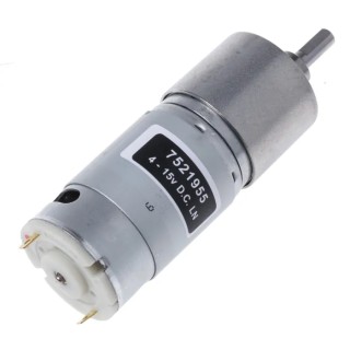 RS PRO Geared DC Motor, 11 W, 15V DC, 4.5 V DC, 206 g.cm Torque, 5216 RPM, 6 mm Shaft Diameter 752-1955