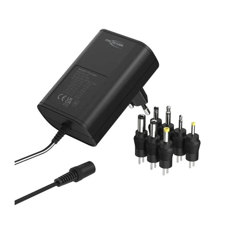 Ansmann Interchangeable AC/DC Adapter Type C 18W 12V dc, 3V dc, 4.5V dc, 5V dc, 6V dc, 7.5V dc, 9V dc 5111253
