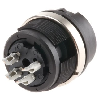 binder Miniature Circular Connector 4 Contacts Panel Mount Female Plug IP40 678 Series 99-0612-00-04