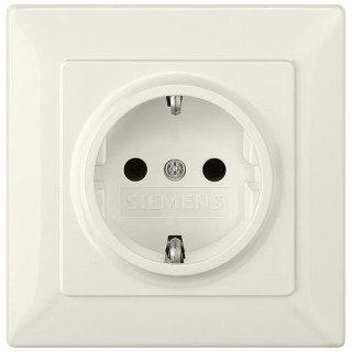 Siemens Plug Socket 1 Gang 16A White Flush Mount Type F Plastic DELTA Series 5UB1582