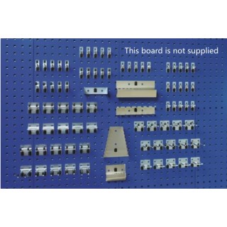 Bott Steel Wall Panel Tool Holder Kit 80-Piece Assorted Perfo Mounted Hook Kit 14031416
