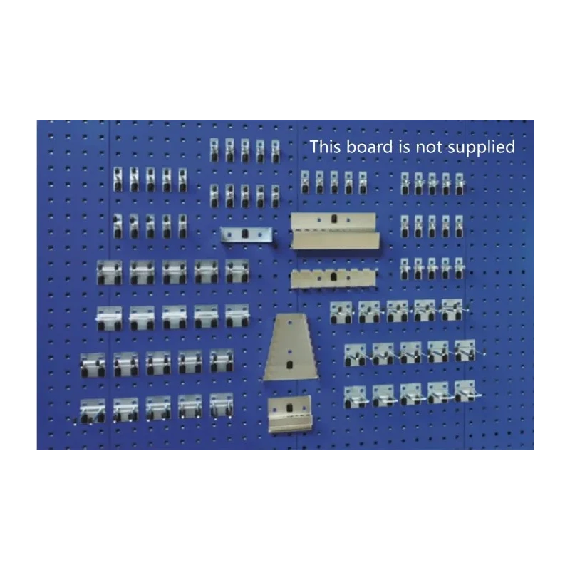 Bott Steel Wall Panel Tool Holder Kit 80-Piece Assorted Perfo Mounted Hook Kit 14031416