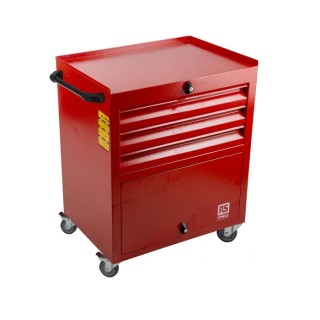 RS PRO Heavy Duty 3 Drawer Wheeled Steel Roller Cabinet with Central Locking, 450mm x 630mm x 830mm 753-1573