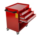 RS PRO Heavy Duty 3 Drawer Wheeled Steel Roller Cabinet with Central Locking, 450mm x 630mm x 830mm 753-1573