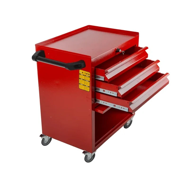 RS PRO Heavy Duty 3 Drawer Wheeled Steel Roller Cabinet with Central Locking, 450mm x 630mm x 830mm 753-1573