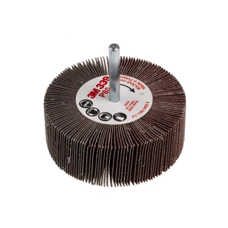 3M 339 Aluminium Oxide Abrasive Flap Wheel 80 mm Diameter P80 Grit FC110075866
