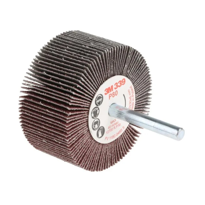 3M Aluminium Oxide Abrasive Flap Wheel 60 mm Diameter 30 mm Face Width P80 Grit FC110075783
