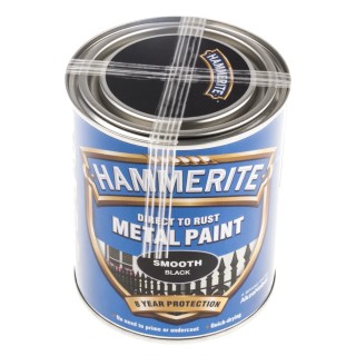 Hammerite Direct to Rust Paint Smooth Black 750 ml Metal Protective Coating 5092966
