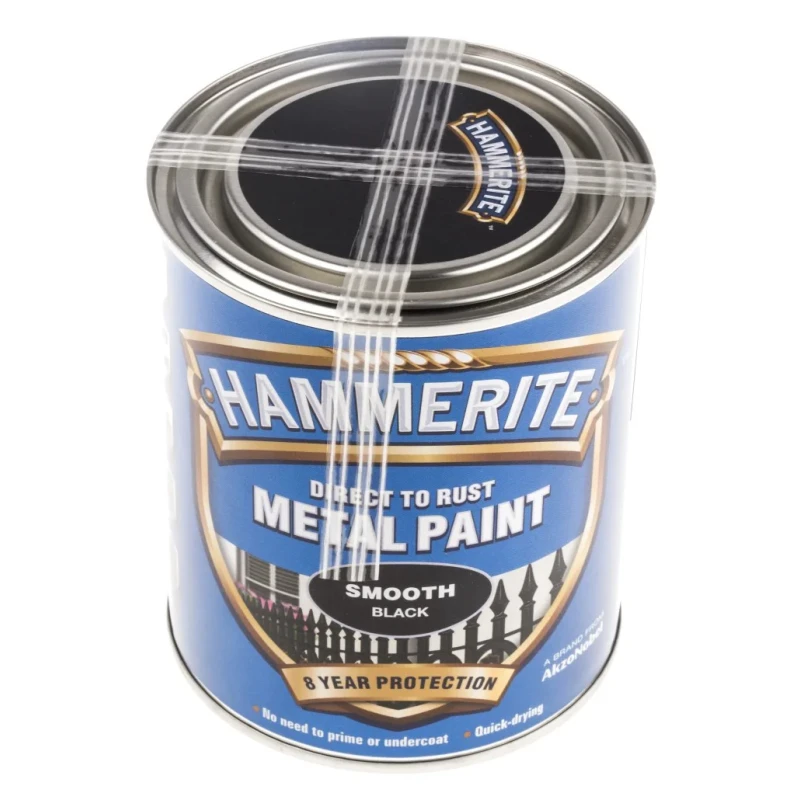 Hammerite Direct to Rust Paint Smooth Black 750 ml Metal Protective Coating 5092966