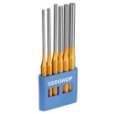 Gedore 6-Piece Long Pattern Punch Set, Chrome-Molybdenum-Vanadium Steel, 175mm Overall Length 119L