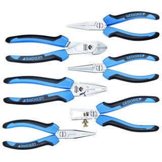 Gedore 6-Piece Steel Multipurpose Plier Set with Plastic Handle Case RZB1-2