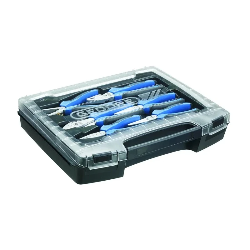 Gedore 6-Piece Steel Multipurpose Plier Set with Plastic Handle Case RZB1-2
