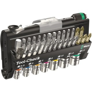 Wera 1/4 in Hex Phillips, Pozidriv, Slotted, Torx Ratchet Bit Set 170mm Length 05073220001