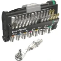 Wera 1/4 in Hex Phillips, Pozidriv, Slotted, Torx Ratchet Bit Set 170mm Length 05073220001