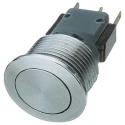 Schurter MSM 30 Series Push Button Switch Momentary Panel Mount Silver 30 mm Cutout SPDT IP40 3A 30 V dc 1241.6661.1120000