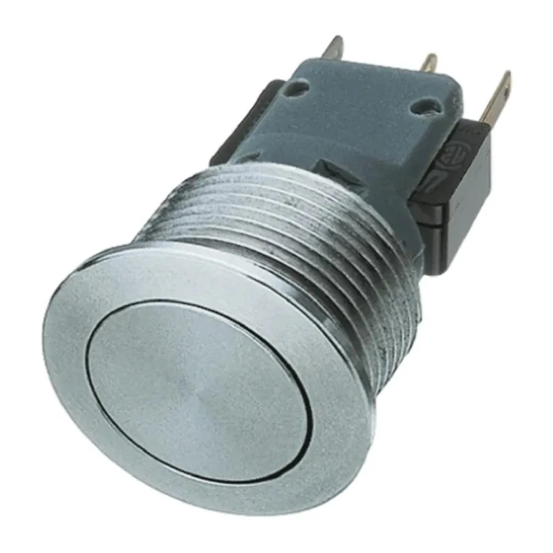 Schurter MSM 30 Series Push Button Switch Momentary Panel Mount Silver 30 mm Cutout SPDT IP40 3A 30 V dc 1241.6661.1120000