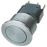 Schurter MSM 30 Series Push Button Switch Momentary Panel Mount Silver 30 mm Cutout SPDT IP40 3A 30 V dc 1241.6661.1120000