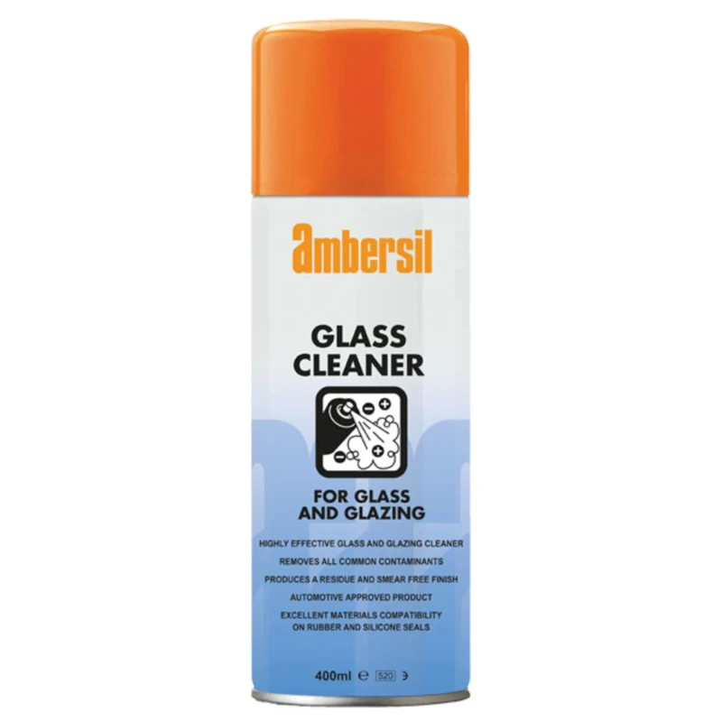 Ambersil Glass Cleaner 400 ml Aerosol 31596-AC, Liquid Form, Multi-Surface Streak-Free Finish