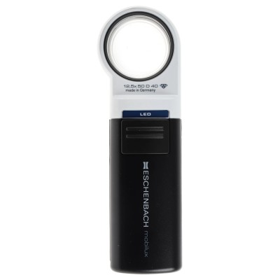 Eschenbach Illuminated Magnifier, 12X Magnification, 35 mm Diameter 151112