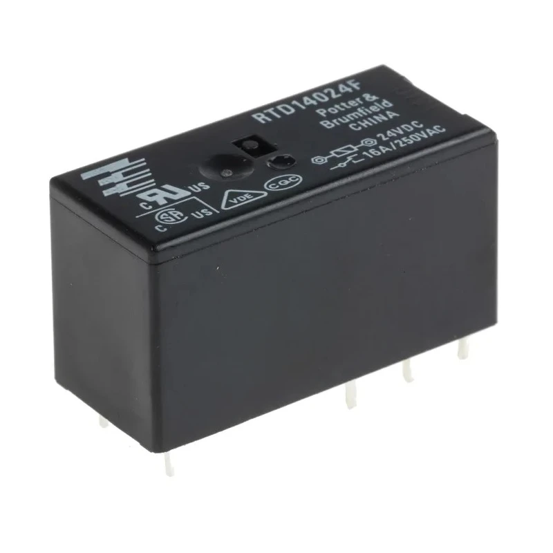 TE Connectivity PCB Power Relay 24V dc Coil 16A Switching Current SPDT RTD14024F