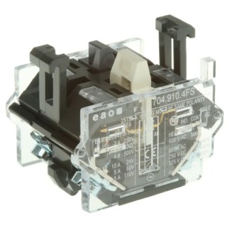 EAO Push Button Contact Block 500V 2 NO Screw Terminal 10A 29x37x23mm 704.910.4FS