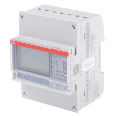ABB 3 Phase Transformer Connected LCD Energy Meter, B24 Series, 1% Accuracy, 97x70x65mm Depth 2CMA100178R1000 B24 112-100