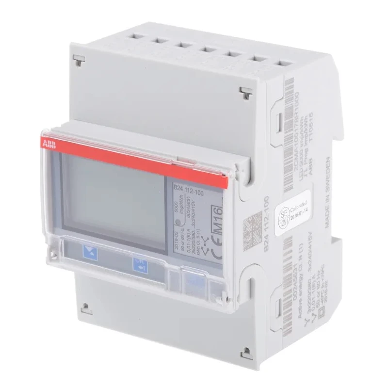ABB 3 Phase Transformer Connected LCD Energy Meter, B24 Series, 1% Accuracy, 97x70x65mm Depth 2CMA100178R1000 B24 112-100