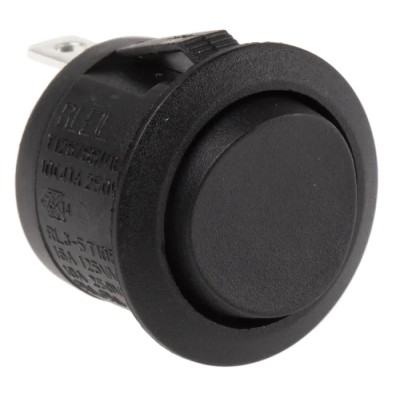 RS PRO SPDT On-Off-On (On)-Off-(On) Round Rocker Switch Panel Mount Nylon Housing 10A 28V DC 250V AC IP66 793-2550