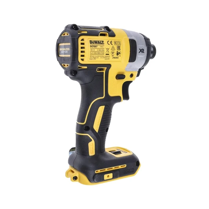DeWALT Cordless Impact Driver 18V Brushless Motor 290 W Power 205Nm Torque 3300bpm Speed DCF887N-XJ